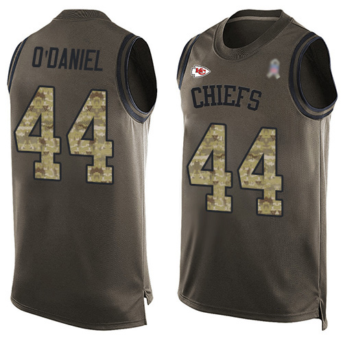Men Kansas City Chiefs #44 ODaniel Dorian Limited Green Salute to Service Tank Top Nike NFL Jersey